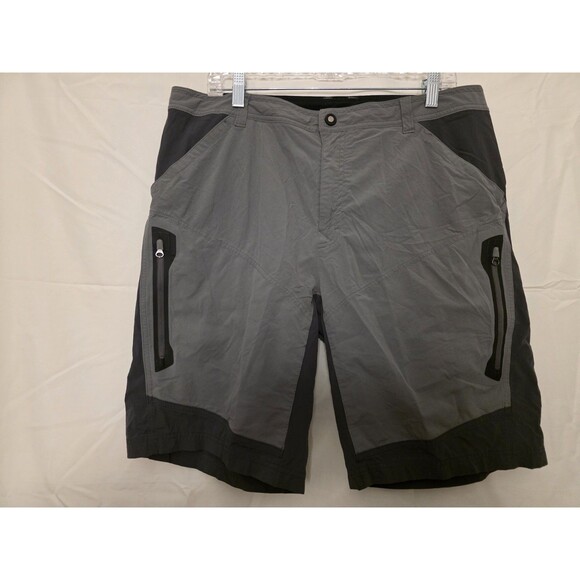 REI Grey and Black Nylon Shorts Hiking Camping Outdoors Men’s 36 - Picture 1 of 5